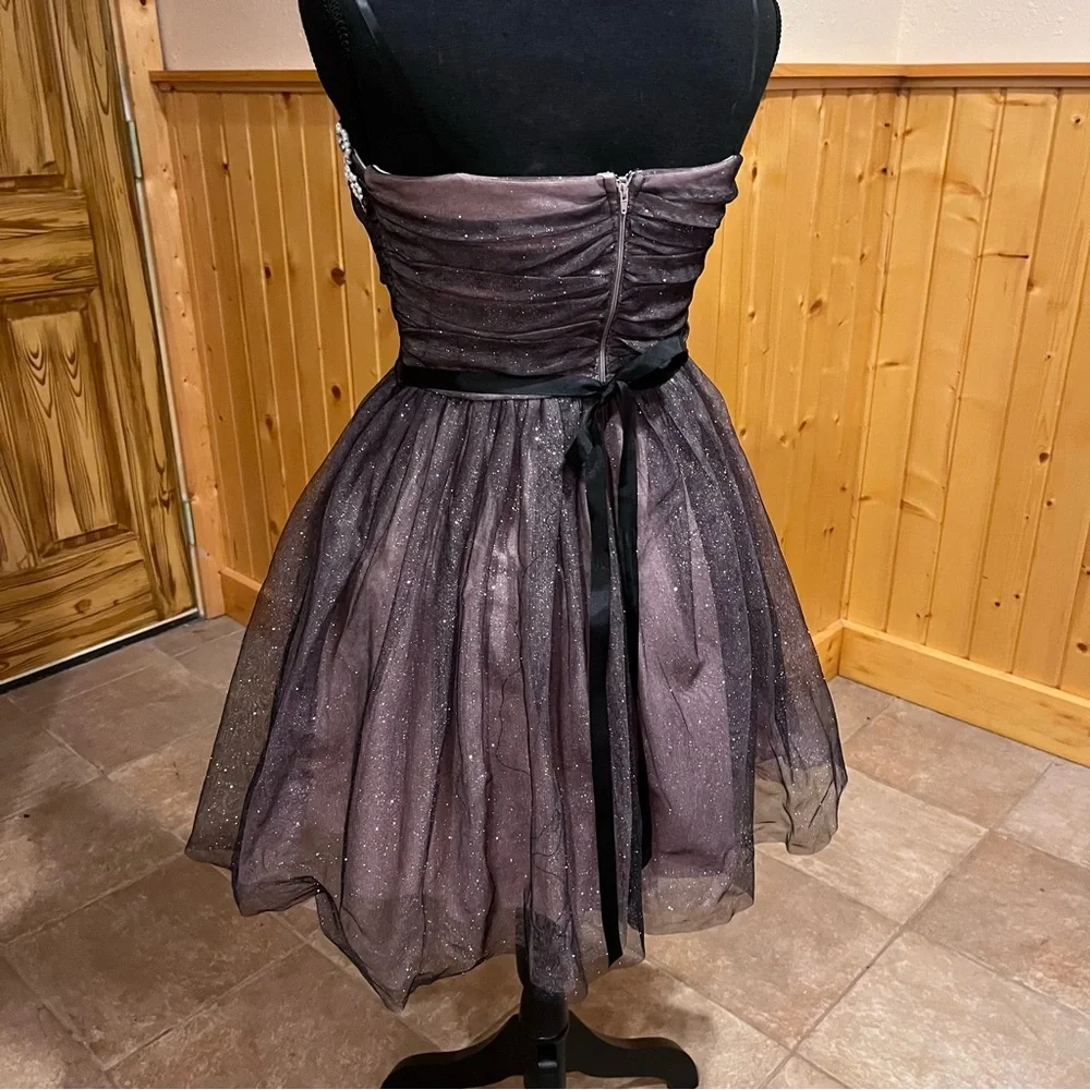 Special occasion prom strapless dress flared midi tulle. 🤩 - Picture 3 of 6